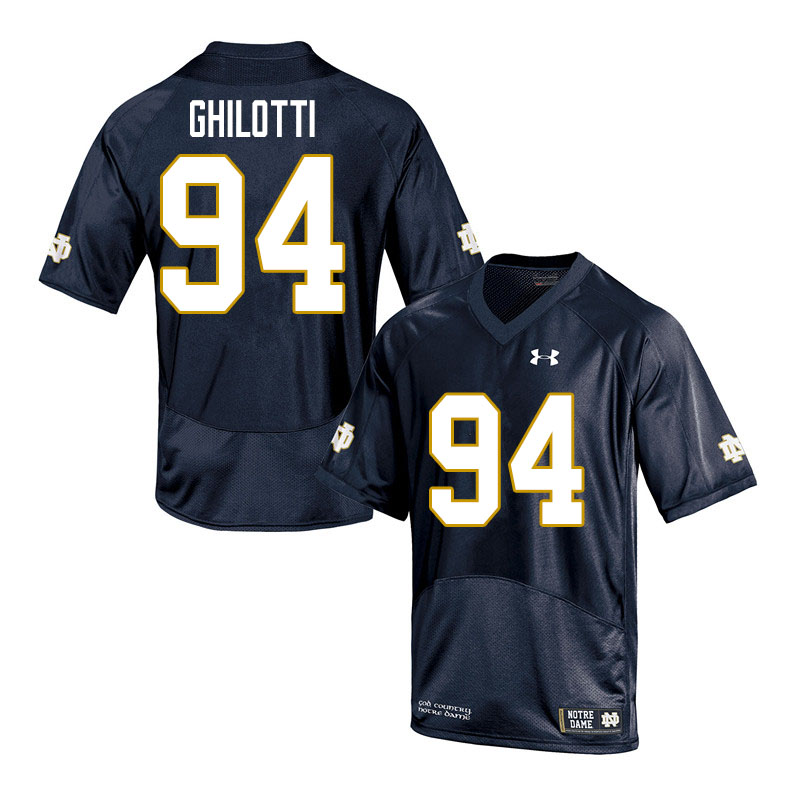 Men's NCAA Notre Dame Fighting Irish #94 Giovanni Ghilotti Stitched College Under Armour Authentic Navy Football Jersey DK10J32RS